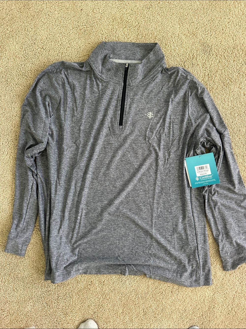 Coolibar Heather Gray Half-Zip Sun Shirt